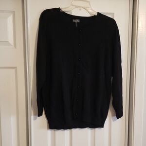 nicole MillerBlack Women's Button Up Sweater